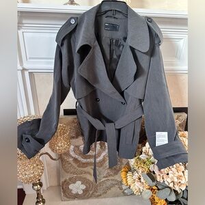 ASOS Charcoal Double-Breasted Trench Coat🩶🩶